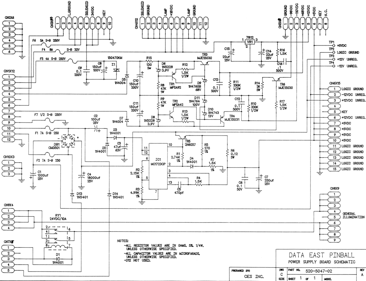 Troubleshooting Data East - Sega Versions 1, 2, 3 & 3B Pinball Machines